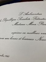 1965 Original Greeting Card Yugoslavia Mostar Herzegovina Ambassador Swiss - Image 3