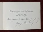 George Armstrong Autograph Signed Greeting Card Vintage 1960 - Image 2