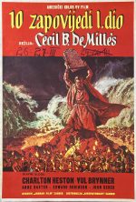 1956 Original Movie Poster Ten Commandments Brynner Charlton Heston Baxter