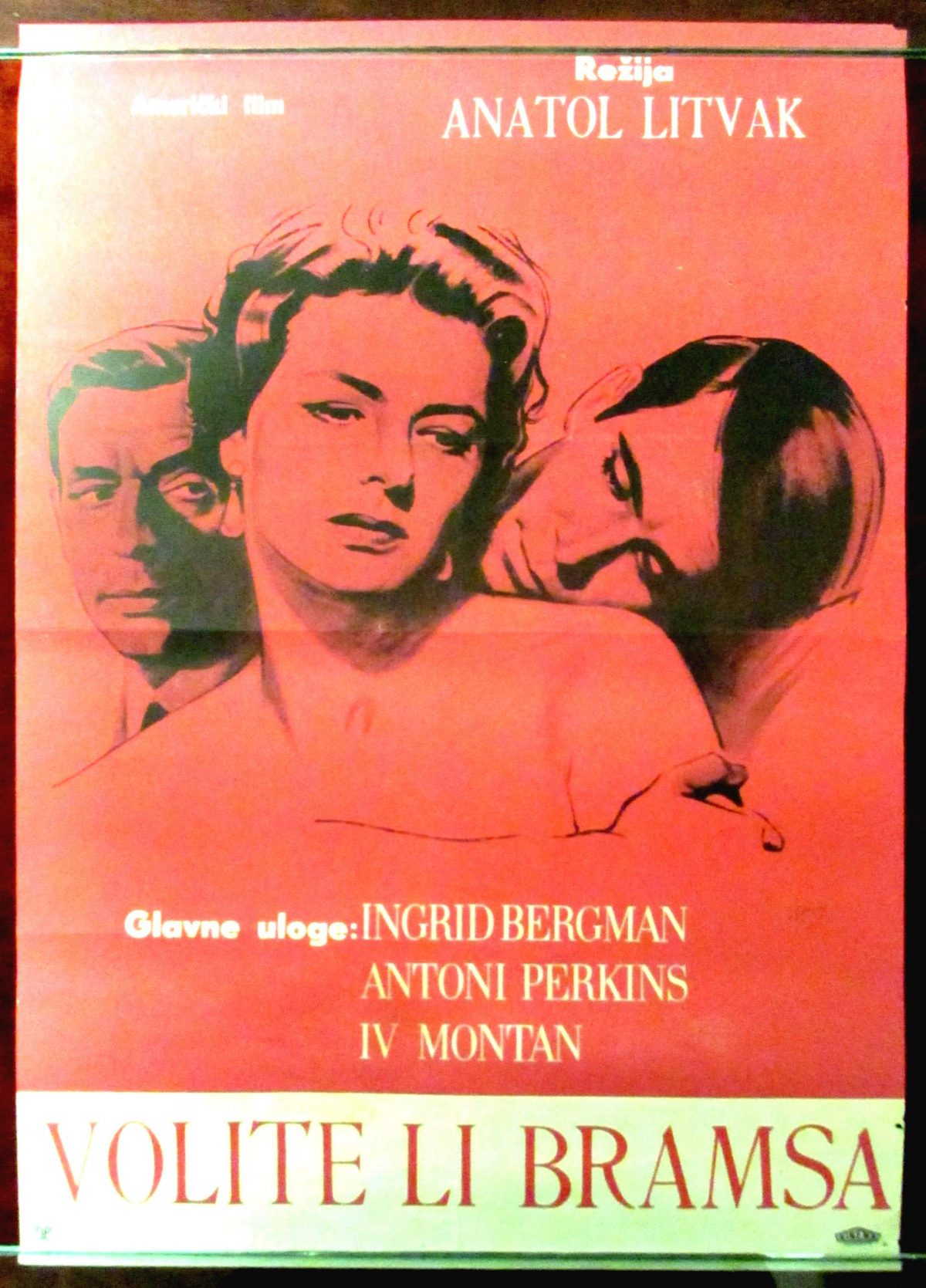 Vintage poster for the movie Goodbye Again in the Serbian language.
