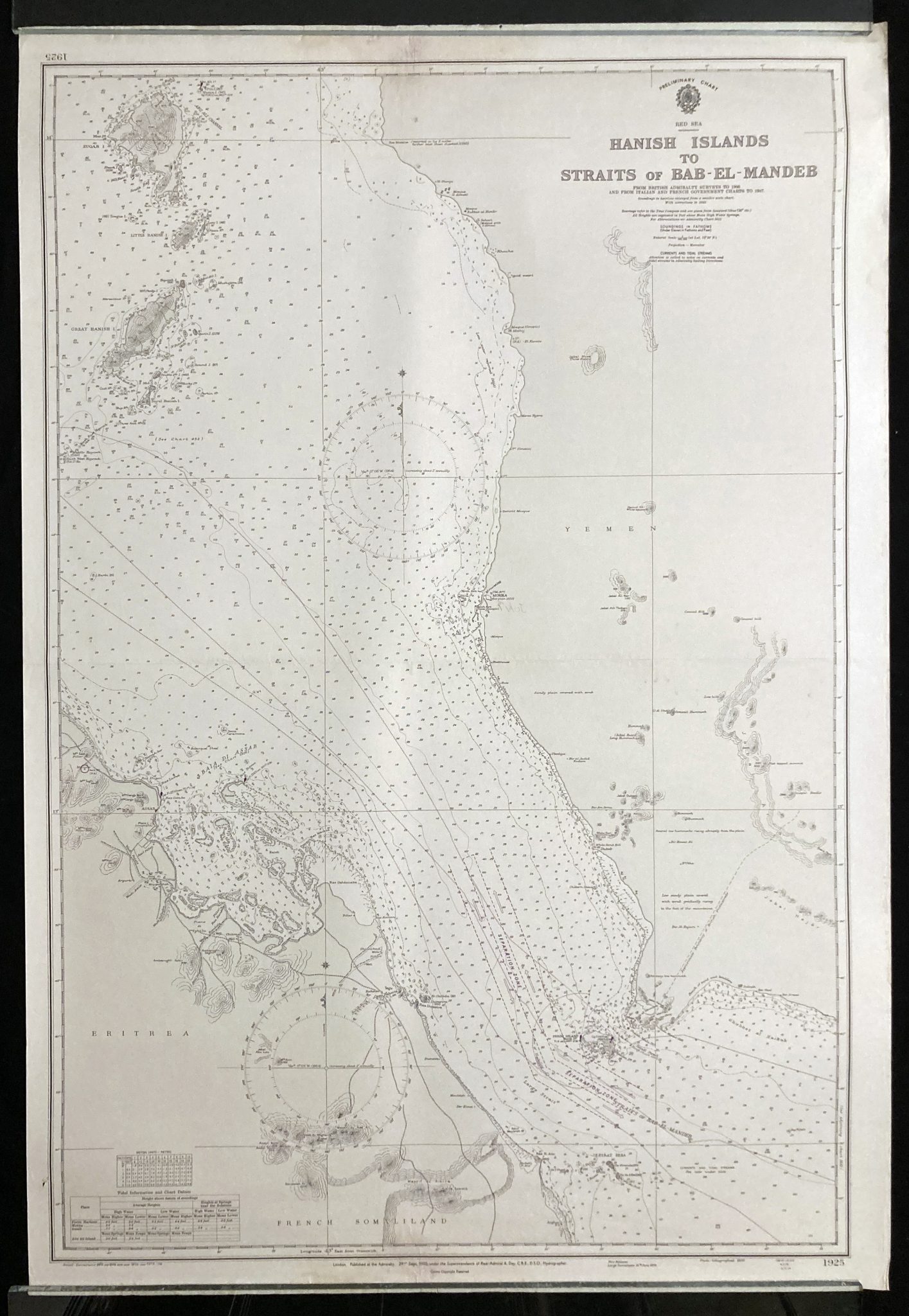 Nautical Chart Hanish Islands Straits of Bab-El-Mandeb Red Sea ...