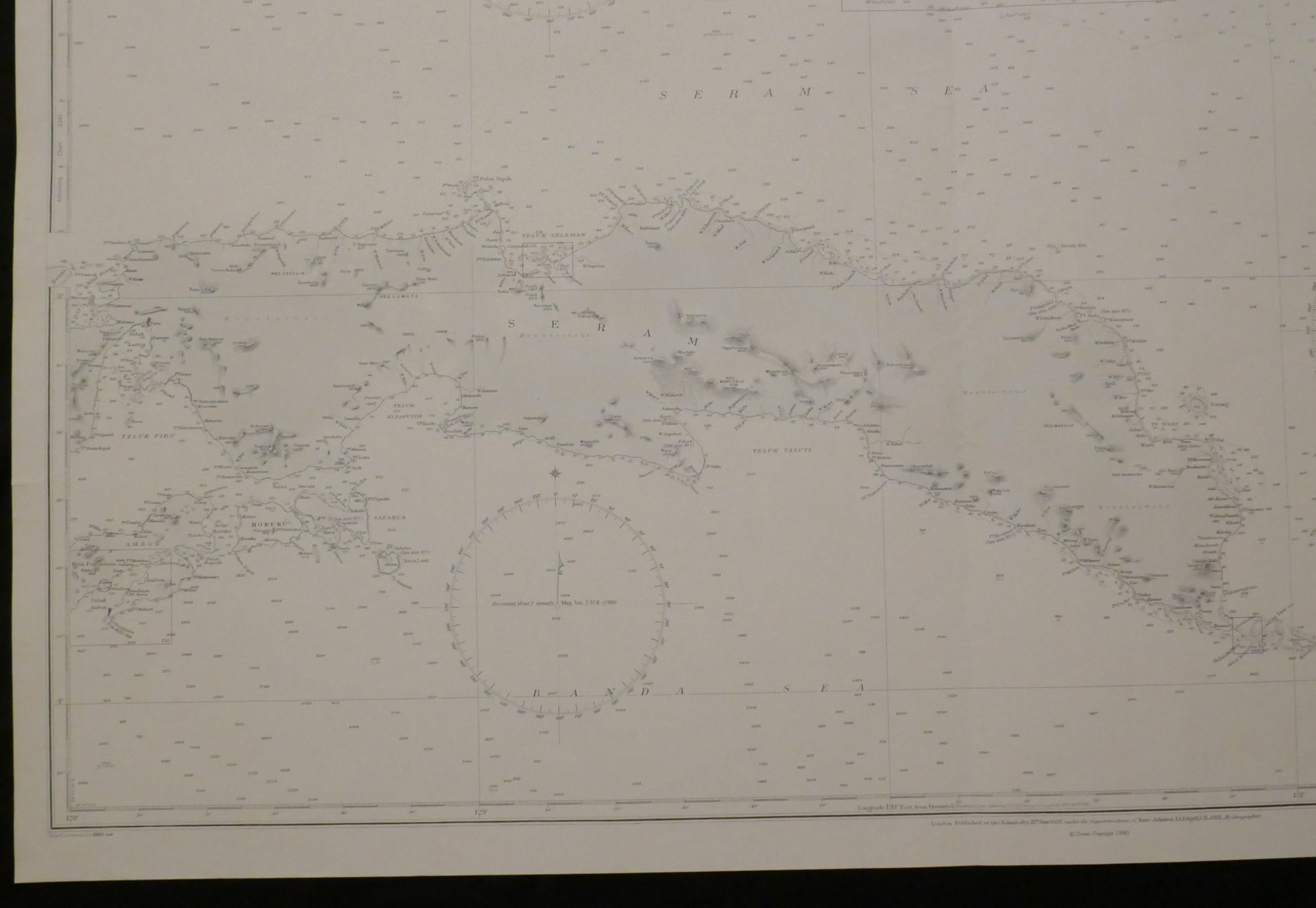 Nautical Chart Eastern Portion Of Seram Sea Indonesia Admiralty 1980   P1010628 2048x1414 