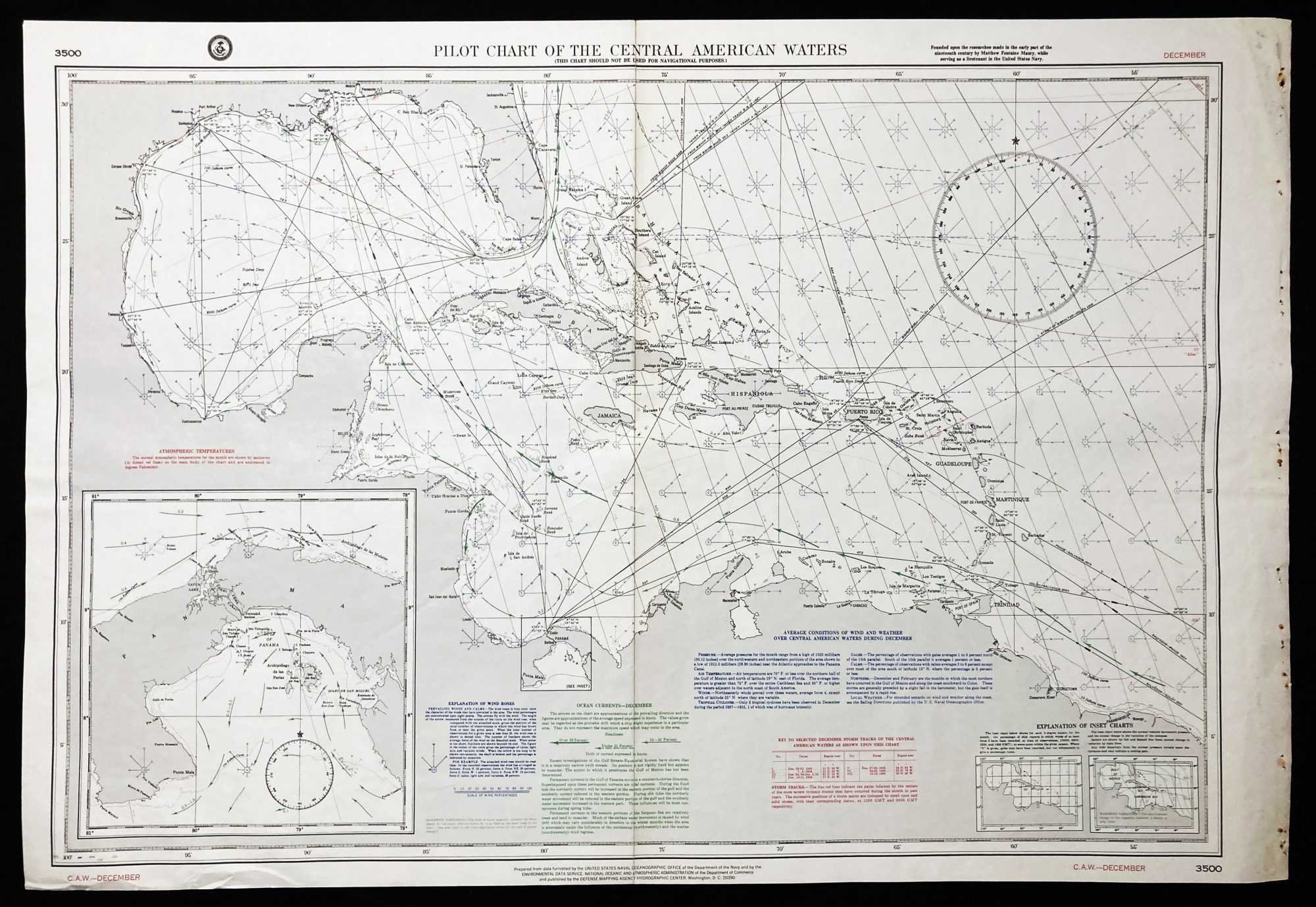 Pilot Charts Atlas Central American Waters by Month 3500 DMAHTC Lot 6 ...