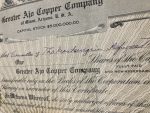 Vintage Capital Stock Certificate Greater Ain Copper Company Miami 1919 - Image 4