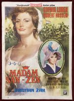 A Yugoslav edition of the vintage poster for the movie Madame Sans Gene, staring Sophia Loren.
