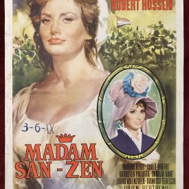 A Yugoslav edition of the vintage poster for the movie Madame Sans Gene, staring Sophia Loren.