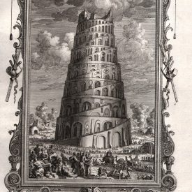 Antique Print Babel Tower