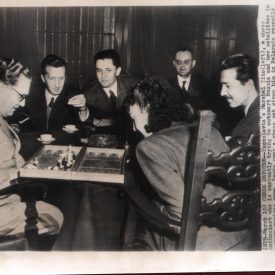 Marshal Tito with a chess set