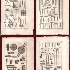 Antique prints of masonry tools