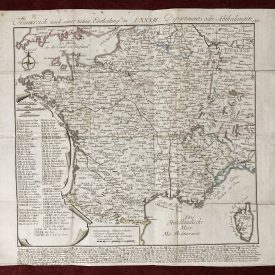 Antique Map of France Division into Departments