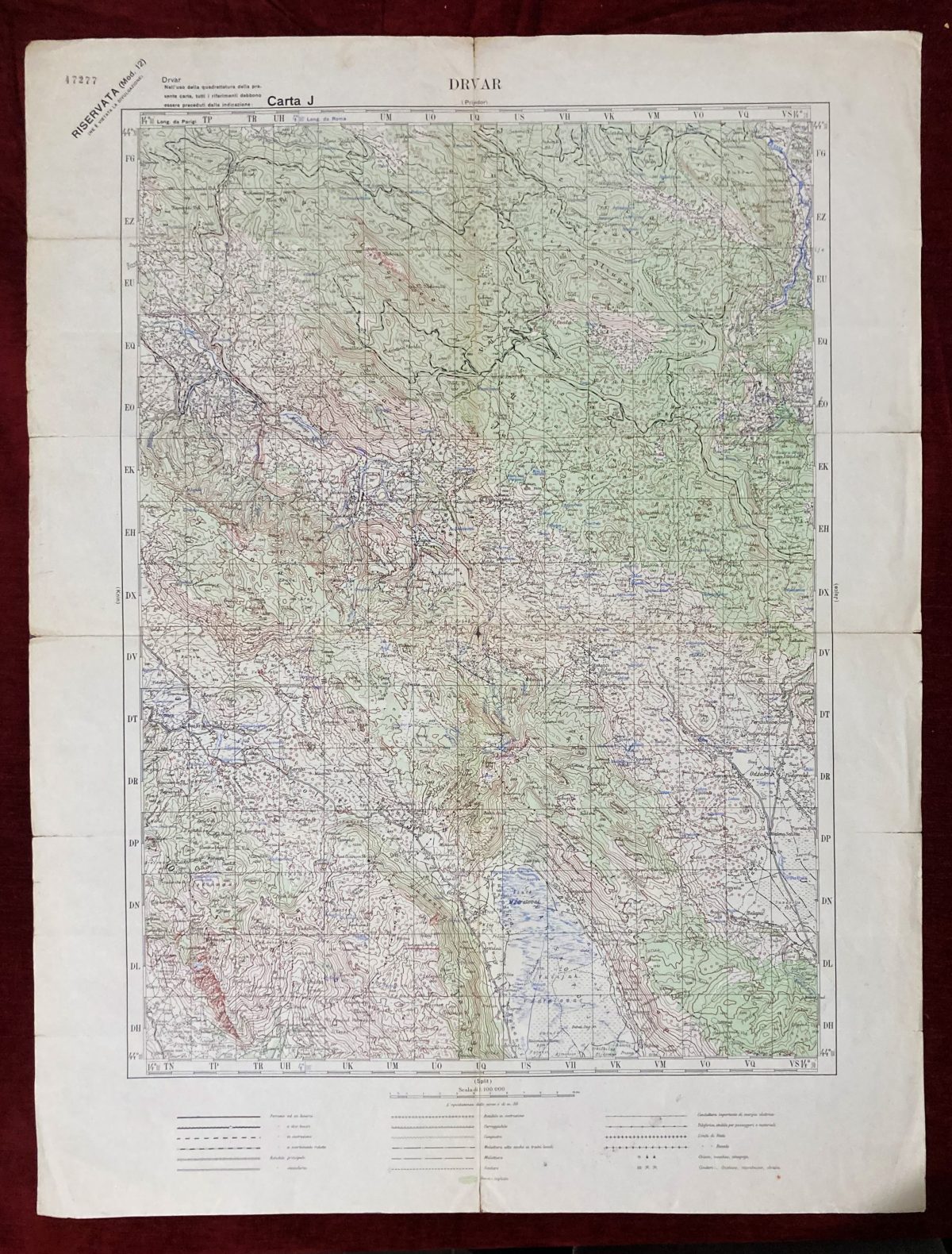 Drvar Prijedor Original Topographic Map