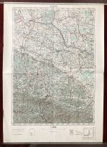 Topographic Military Map Slatina Croatia Vintage 50s