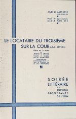 1930s Event Program Protestant Youth of Lyon Locataire du Troisieme