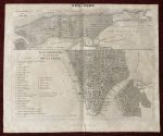 New York City Plan Map Antique Engraving 1838 USA