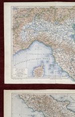 Antique Maps Italy Northern and Southern Italien Meyers Lexikon