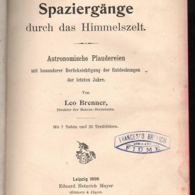 An image of the Title page of Spaziergange durch das Himmelszelt, penned by Spiridon Gopcevic.