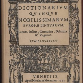 The title page of the original edition of the Dictionary of Noble Languages.