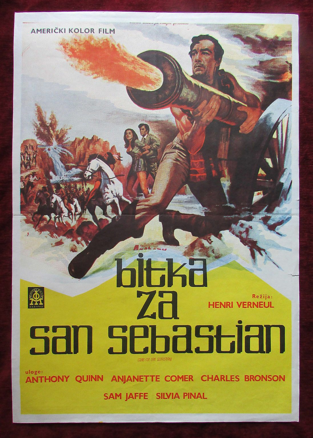 1968 Original Movie Poster Guns for San Sebastian La bataille de