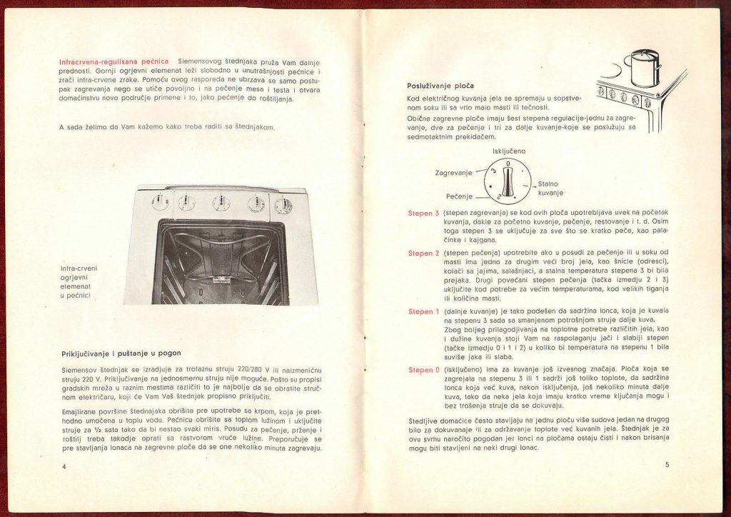 1960s Original Instructions Manual Siemens Oven Stove Vintage