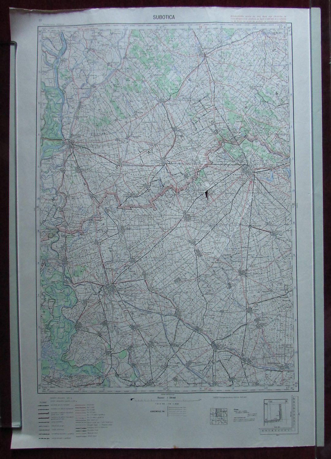 1963 Original Military Topographic Map Subotica Serbia Vojvodina