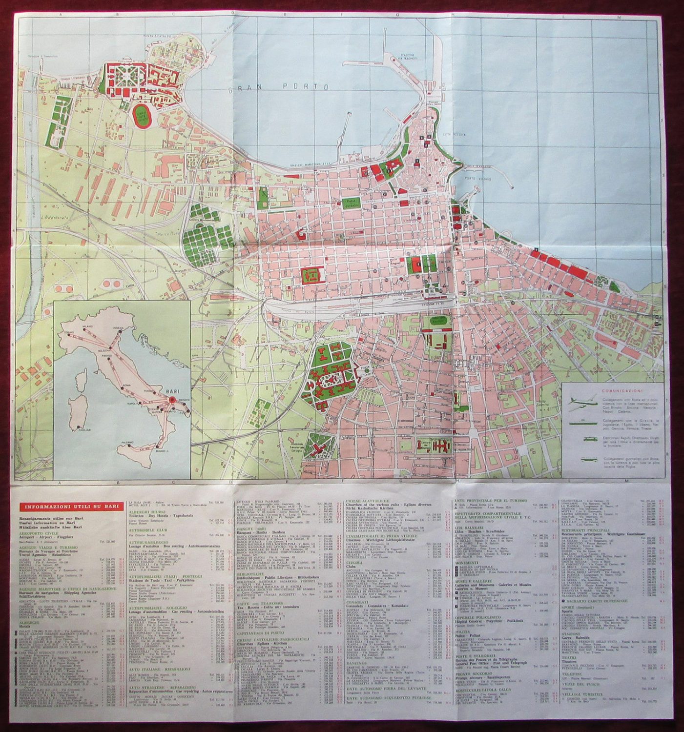 tourist map of bari italy
