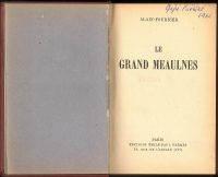 The title page of the first edition of the novel Le Grand Meaulnes,