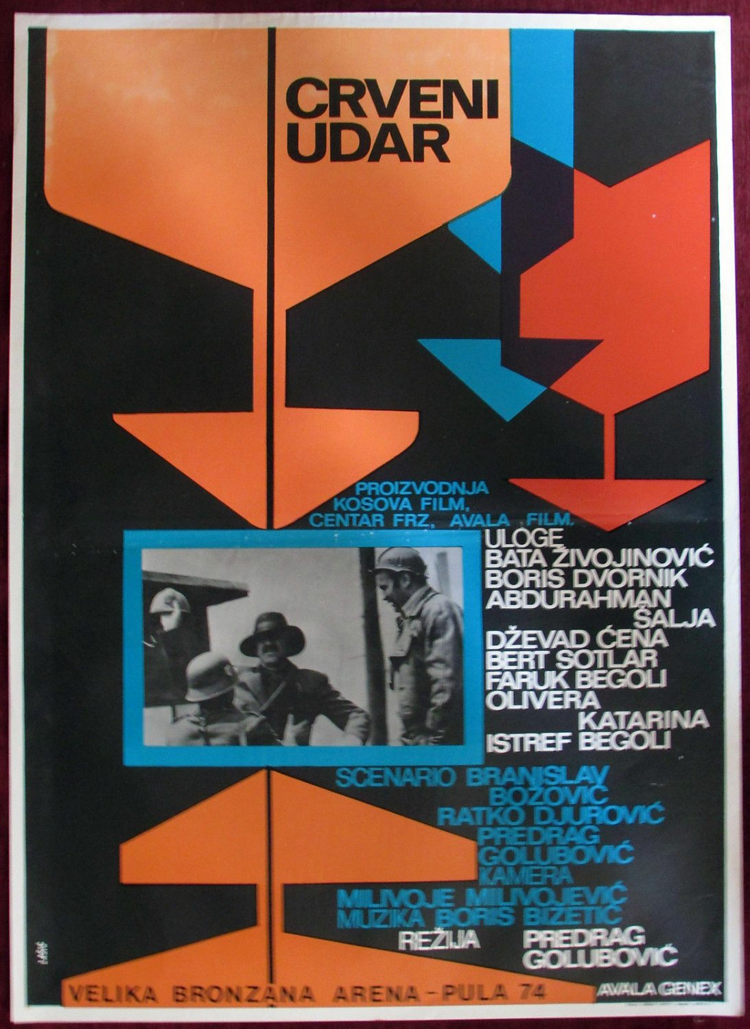 1974 Original Movie Poster Crveni Udar Red Strike Bata Zivojinovic WWII ...