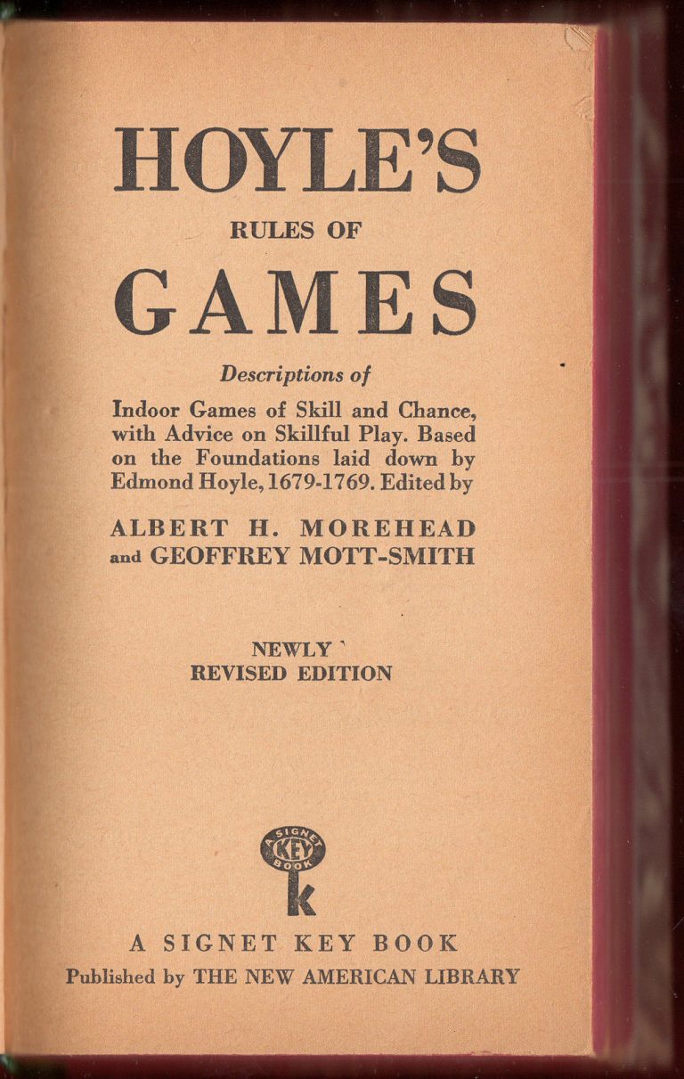 Hoyle Rules of Games Cards 1956 Morehead Mott Smith Book