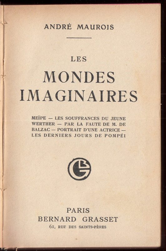 Les Mondes imaginaires title page