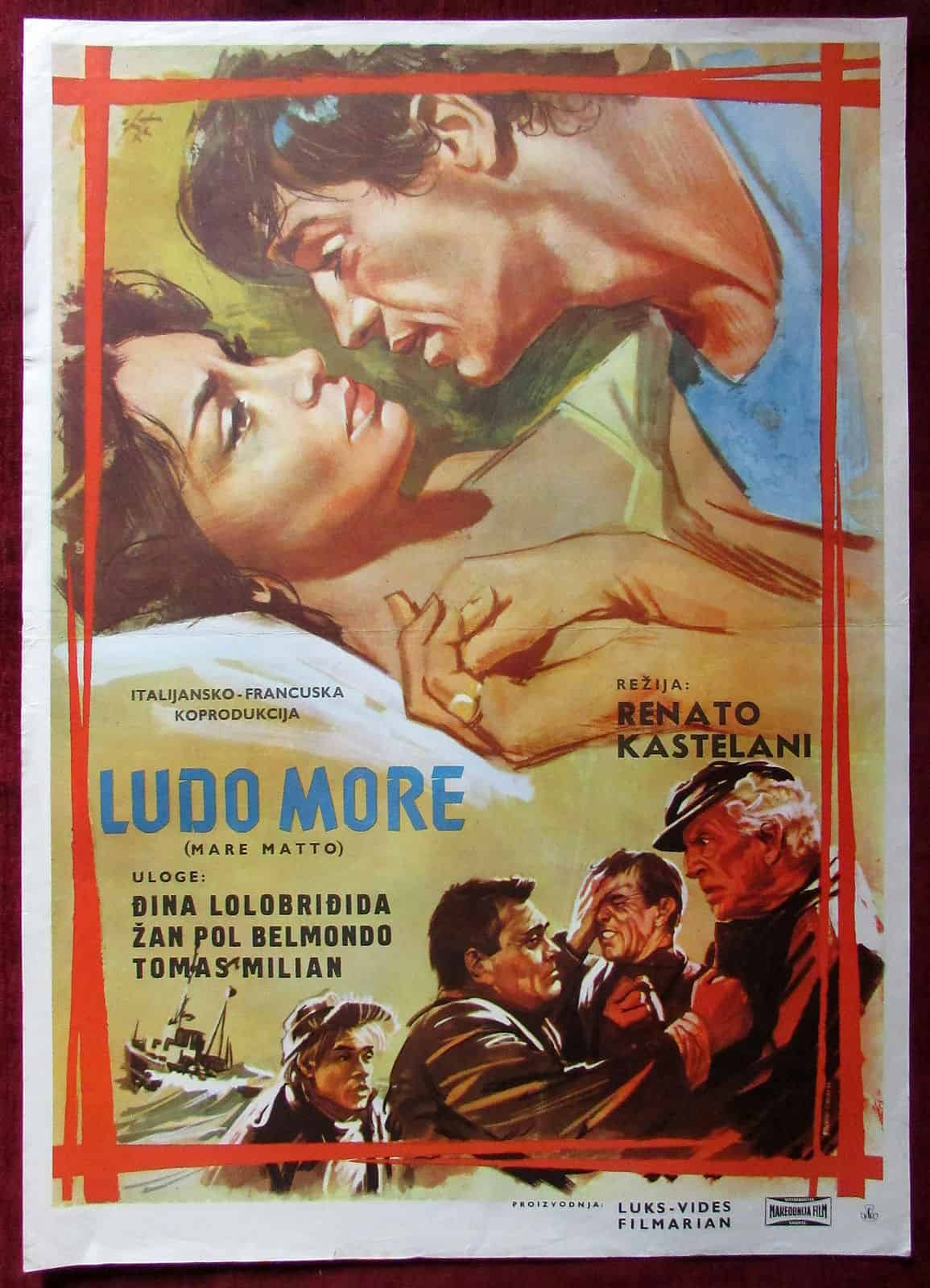 1963 Original Movie Poster Mare matto Gina Lollobrigida Jean-Paul Belmondo  YU - Sigedon