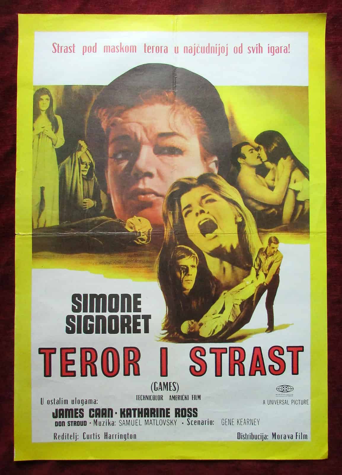 1967 Original Movie Poster Games Simone Signoret James Caan Katharine Ross  EX YU - Sigedon