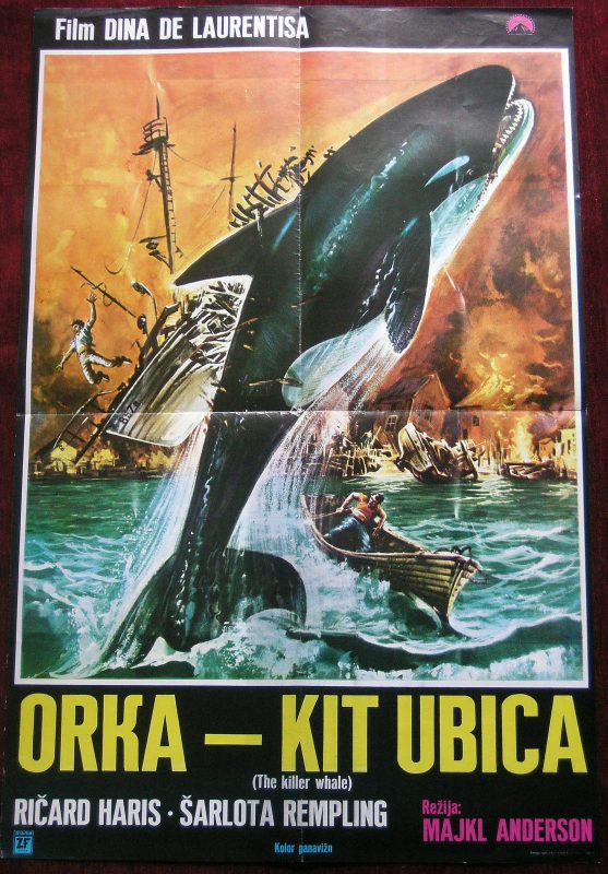 Orca Movie Poster Killer Whale Vintage Original 1977