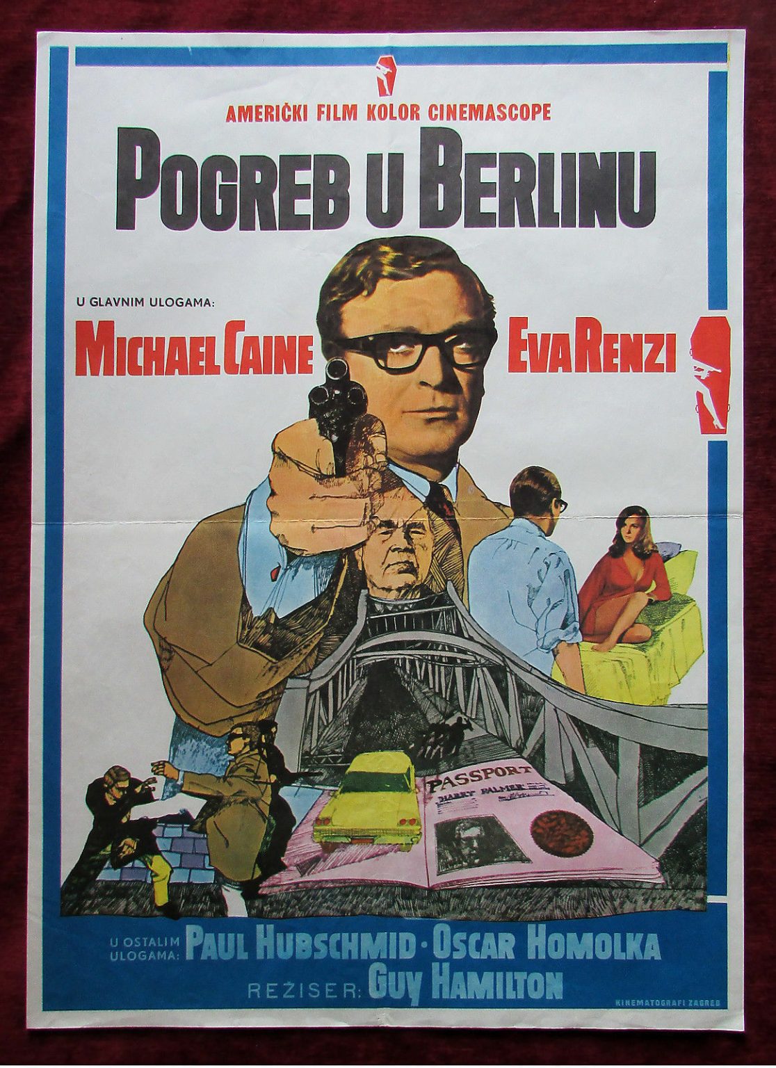 1966 Original Movie Poster Funeral in Berlin Michael Caine Oskar