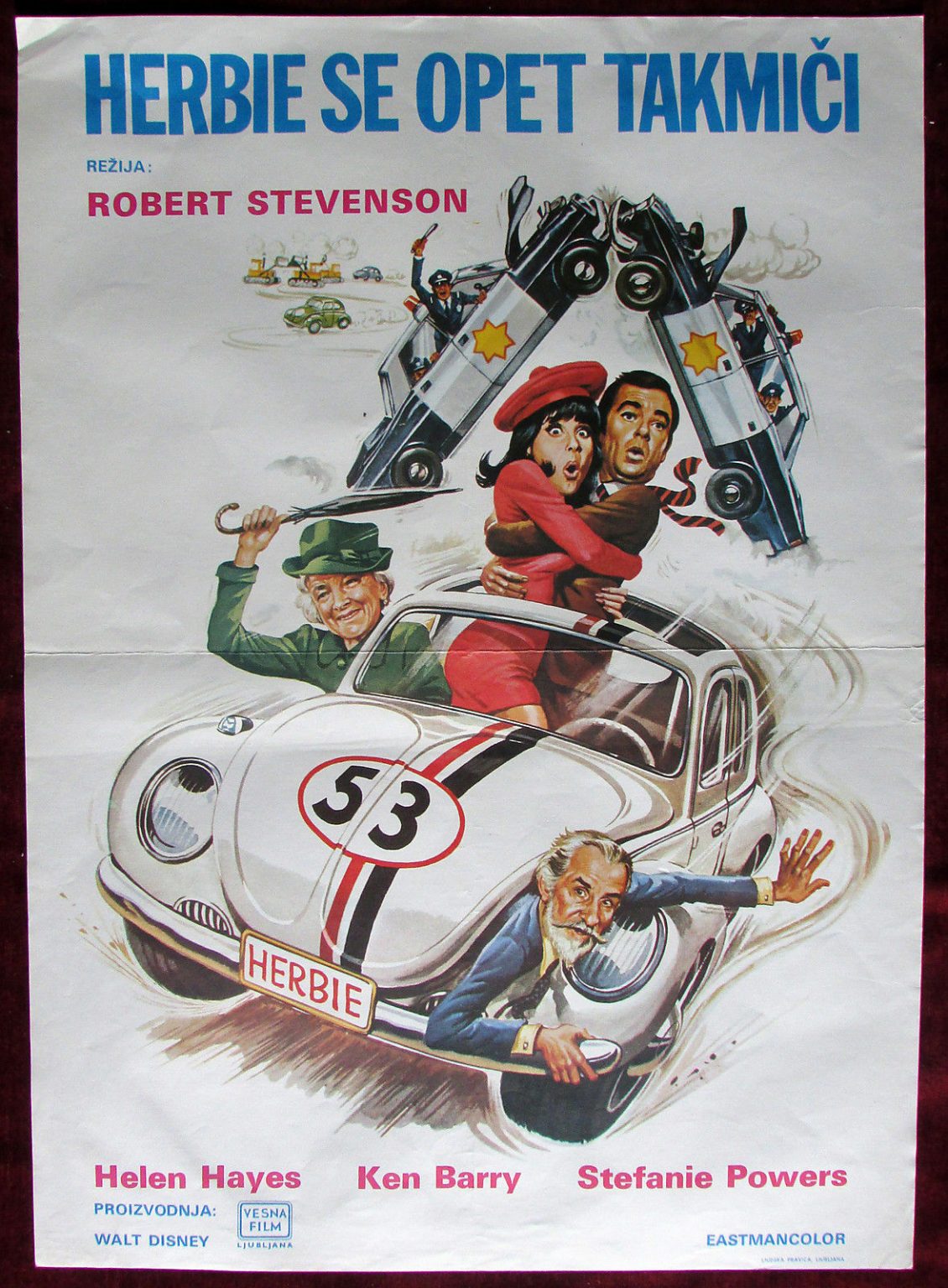 1974 Original Movie Poster Herbie Rides Again Robert Stevenson Helen ...